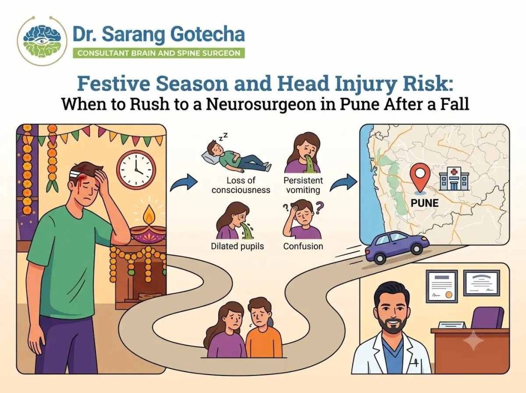 head injury fall neurosurgeon Pune emergency